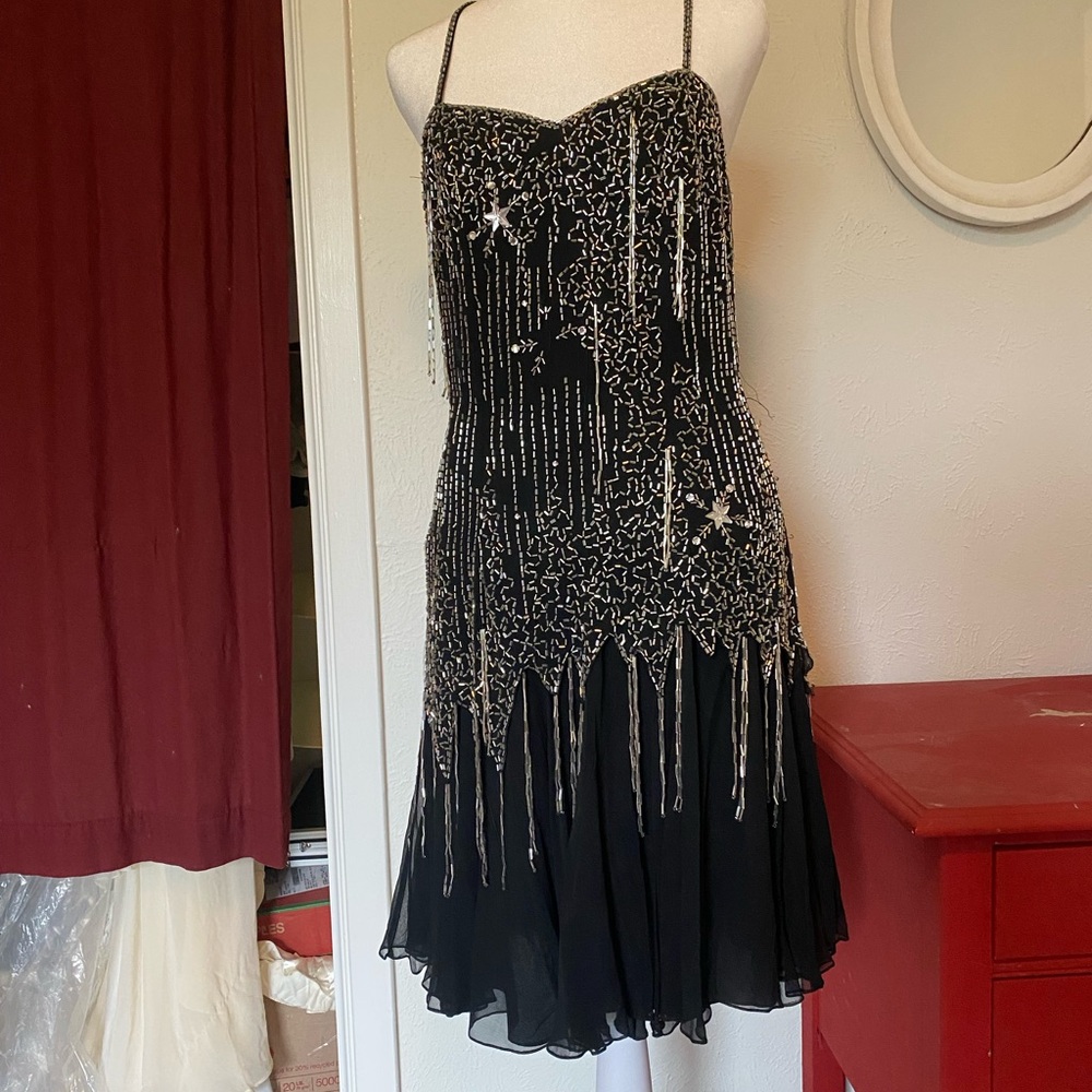 Vintage shooting stars beaded dress size 4